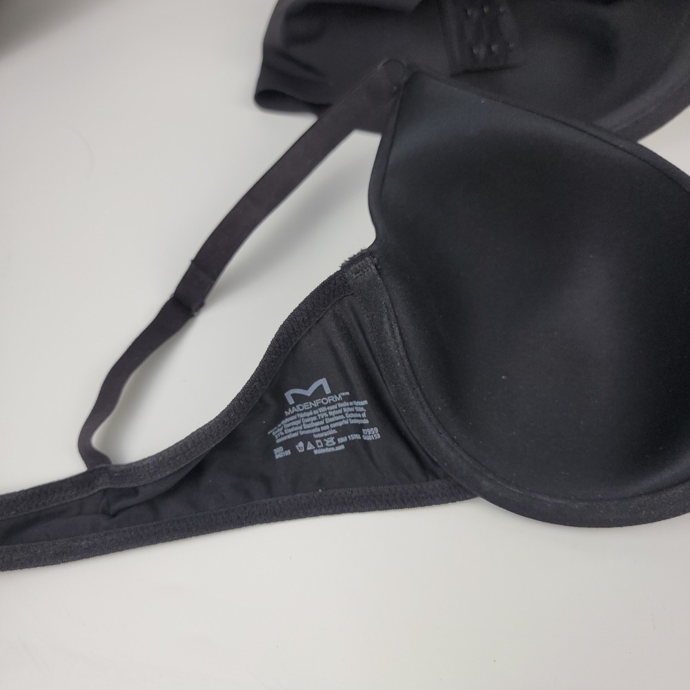 Maidenform Bali Womens 38D Black Underwire T-Shirt Bra Set of 2 07959 DF4481 - Picture 3 of 7